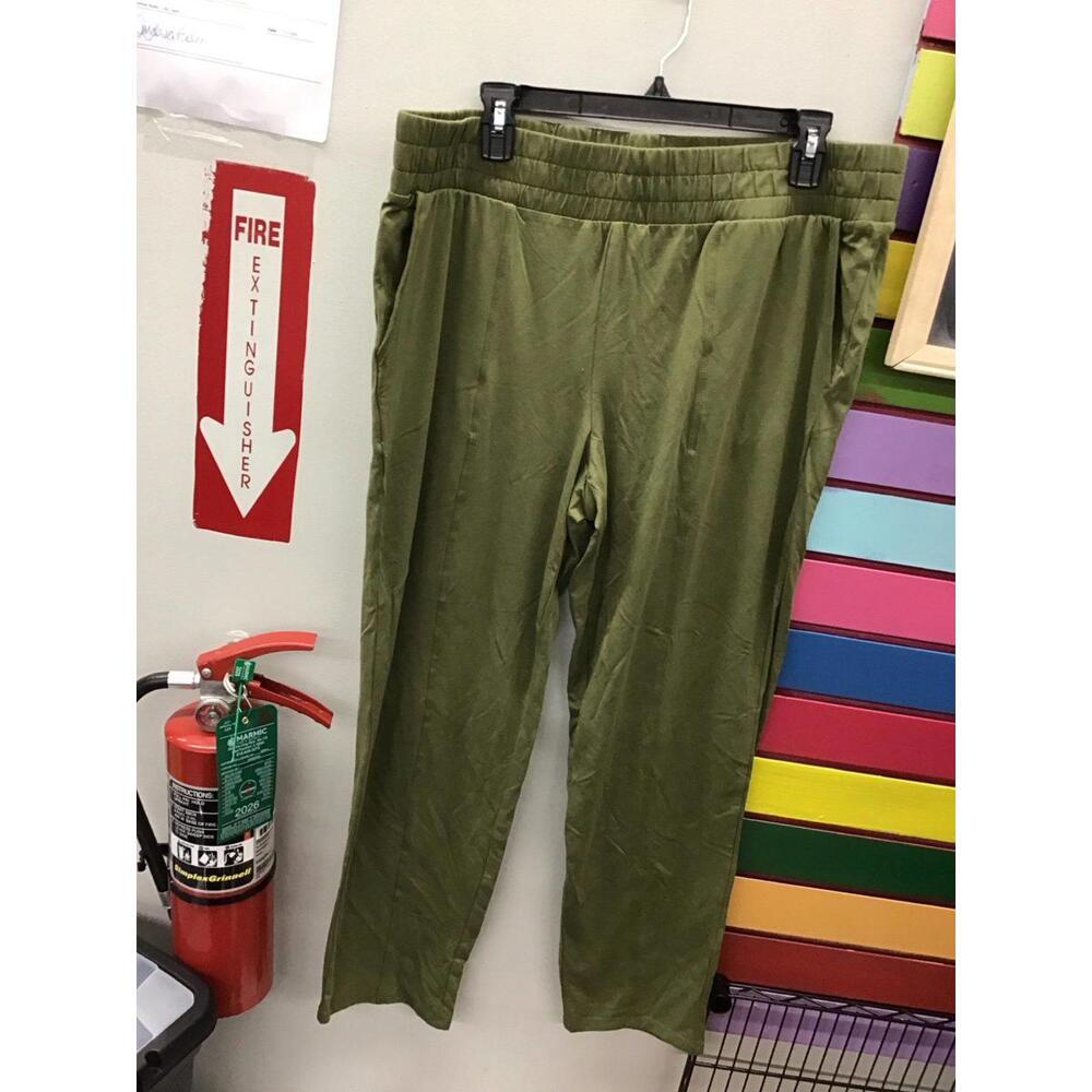 Anybody large womens crop pants eggshell green spring summer new comfy HSN